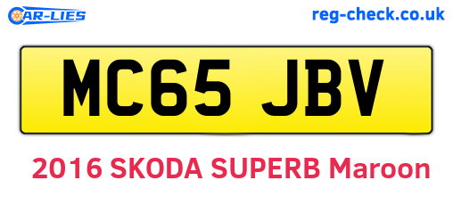 MC65JBV are the vehicle registration plates.