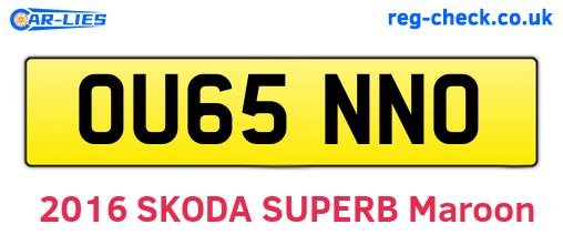 OU65NNO are the vehicle registration plates.