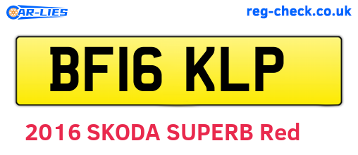 BF16KLP are the vehicle registration plates.