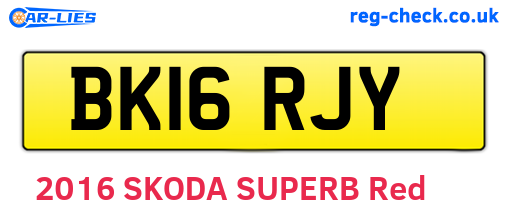 BK16RJY are the vehicle registration plates.