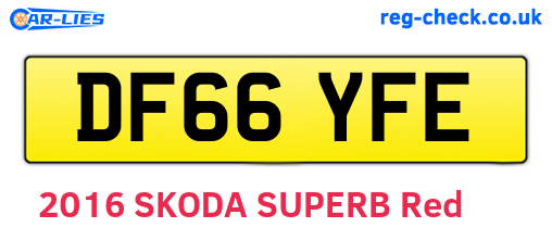 DF66YFE are the vehicle registration plates.