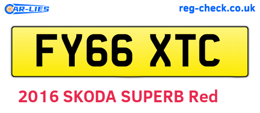 FY66XTC are the vehicle registration plates.