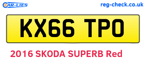 KX66TPO are the vehicle registration plates.