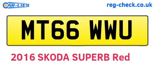 MT66WWU are the vehicle registration plates.