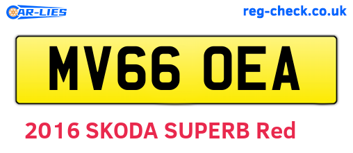MV66OEA are the vehicle registration plates.
