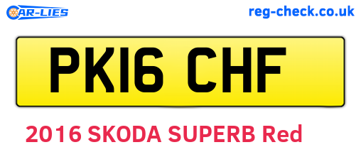 PK16CHF are the vehicle registration plates.