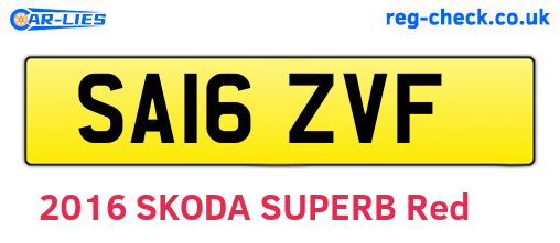 SA16ZVF are the vehicle registration plates.