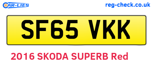 SF65VKK are the vehicle registration plates.