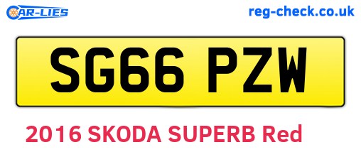 SG66PZW are the vehicle registration plates.