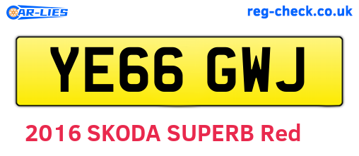 YE66GWJ are the vehicle registration plates.