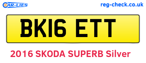 BK16ETT are the vehicle registration plates.