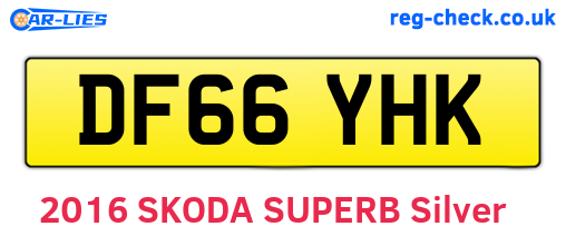 DF66YHK are the vehicle registration plates.