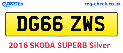 DG66ZWS are the vehicle registration plates.