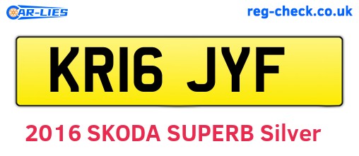 KR16JYF are the vehicle registration plates.
