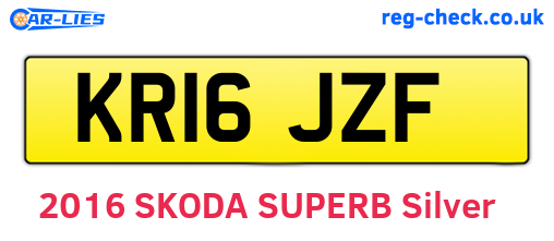 KR16JZF are the vehicle registration plates.