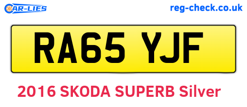RA65YJF are the vehicle registration plates.