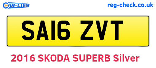 SA16ZVT are the vehicle registration plates.