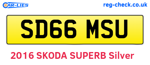 SD66MSU are the vehicle registration plates.