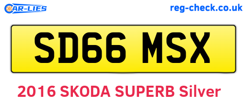 SD66MSX are the vehicle registration plates.