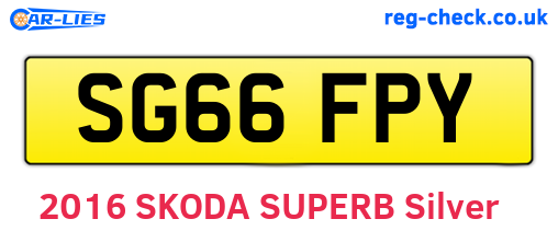 SG66FPY are the vehicle registration plates.