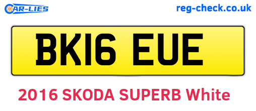 BK16EUE are the vehicle registration plates.