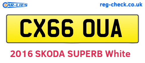 CX66OUA are the vehicle registration plates.