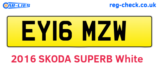 EY16MZW are the vehicle registration plates.
