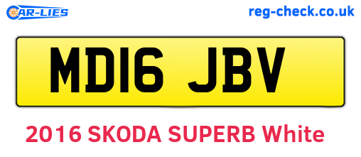 MD16JBV are the vehicle registration plates.