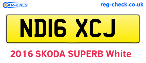 ND16XCJ are the vehicle registration plates.