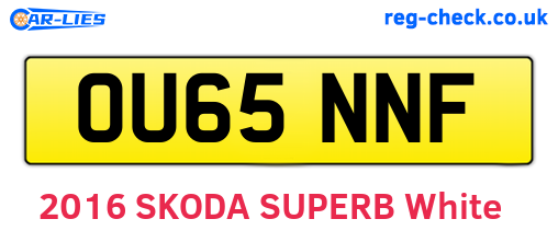 OU65NNF are the vehicle registration plates.