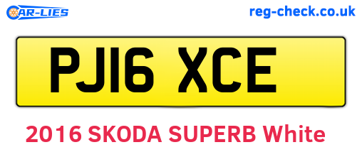 PJ16XCE are the vehicle registration plates.
