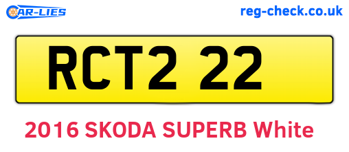 RCT222 are the vehicle registration plates.