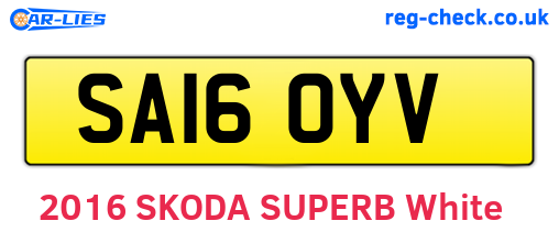 SA16OYV are the vehicle registration plates.