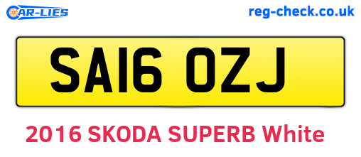 SA16OZJ are the vehicle registration plates.