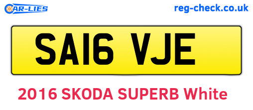 SA16VJE are the vehicle registration plates.
