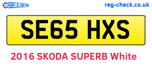 SE65HXS are the vehicle registration plates.
