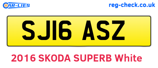 SJ16ASZ are the vehicle registration plates.