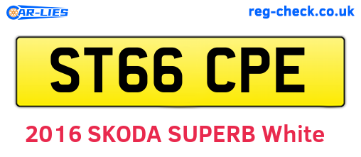 ST66CPE are the vehicle registration plates.