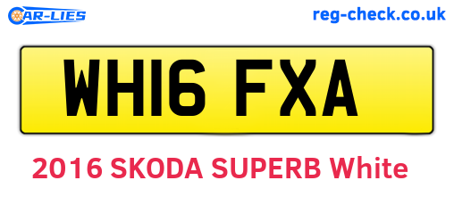 WH16FXA are the vehicle registration plates.