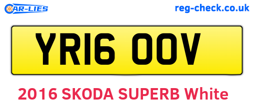 YR16OOV are the vehicle registration plates.