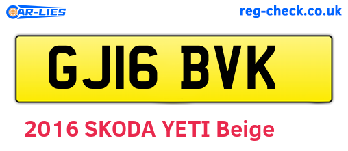 GJ16BVK are the vehicle registration plates.