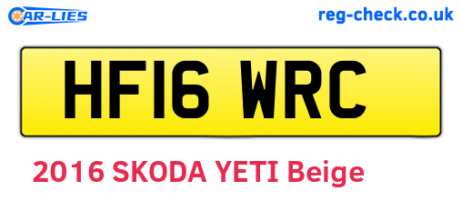 HF16WRC are the vehicle registration plates.