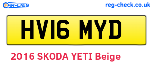 HV16MYD are the vehicle registration plates.