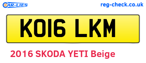 KO16LKM are the vehicle registration plates.