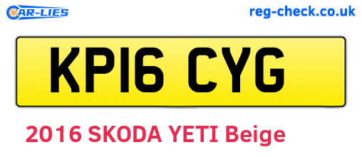 KP16CYG are the vehicle registration plates.