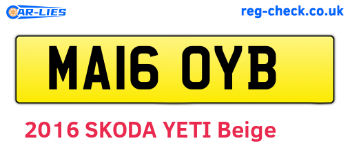 MA16OYB are the vehicle registration plates.
