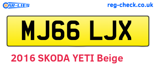 MJ66LJX are the vehicle registration plates.