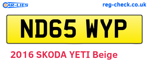 ND65WYP are the vehicle registration plates.