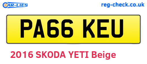 PA66KEU are the vehicle registration plates.