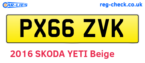 PX66ZVK are the vehicle registration plates.